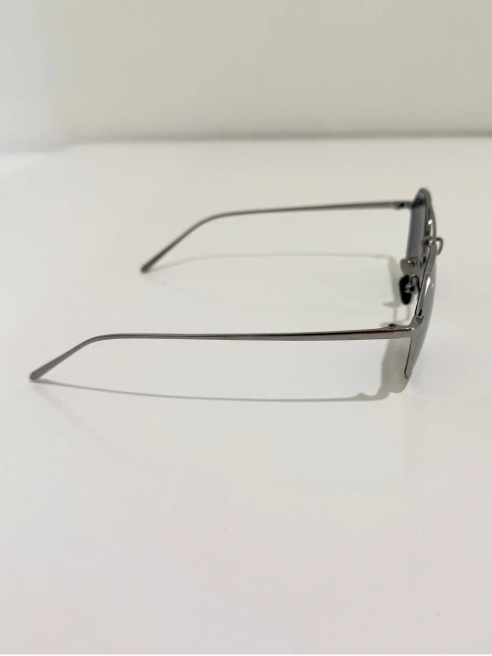 Linda Farrow Dante LFL977 Sunglasses 22K White Gold Aviator NIB Full Set